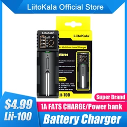 LiitoKala Lii-100B Lii-100 18650 ładowarka do 26650 16340 RCR123 14500 LiFePO4 1.2V Ni-MH ni-cd inteligentna ładowarka