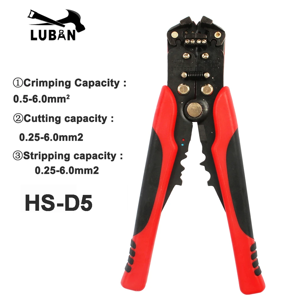 HS-D1 AWG24-10 (0.2-6.0mm2) Multifunzionale automatico stripping pinze Cavo di Spogliatura del legare attrezzi di Piegatura di Taglio cutter