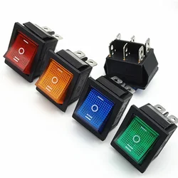 KCD4 1PCS Rocker Switch Power Switch ON-OFF-ON 3 Position 6 Electrical equipment With Light Switch 16A 250VAC/ 20A 125VA