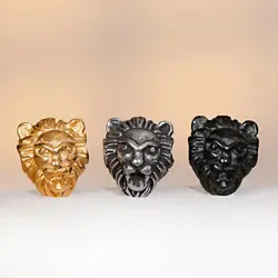 Animal Lion Head Beads For Bracelets Four Color DIY Stainless Steel Bead Spacer Making Charms For Jewelry Accessories Anklet