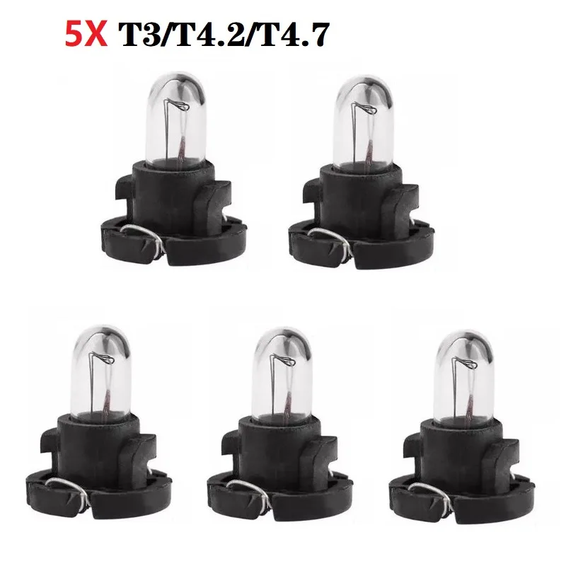 5pcs T3 T4.2 T4.7 High Quality halogen Car Board Instrument Panel Lamp Auto Dashboard Warming Indicator Wedge