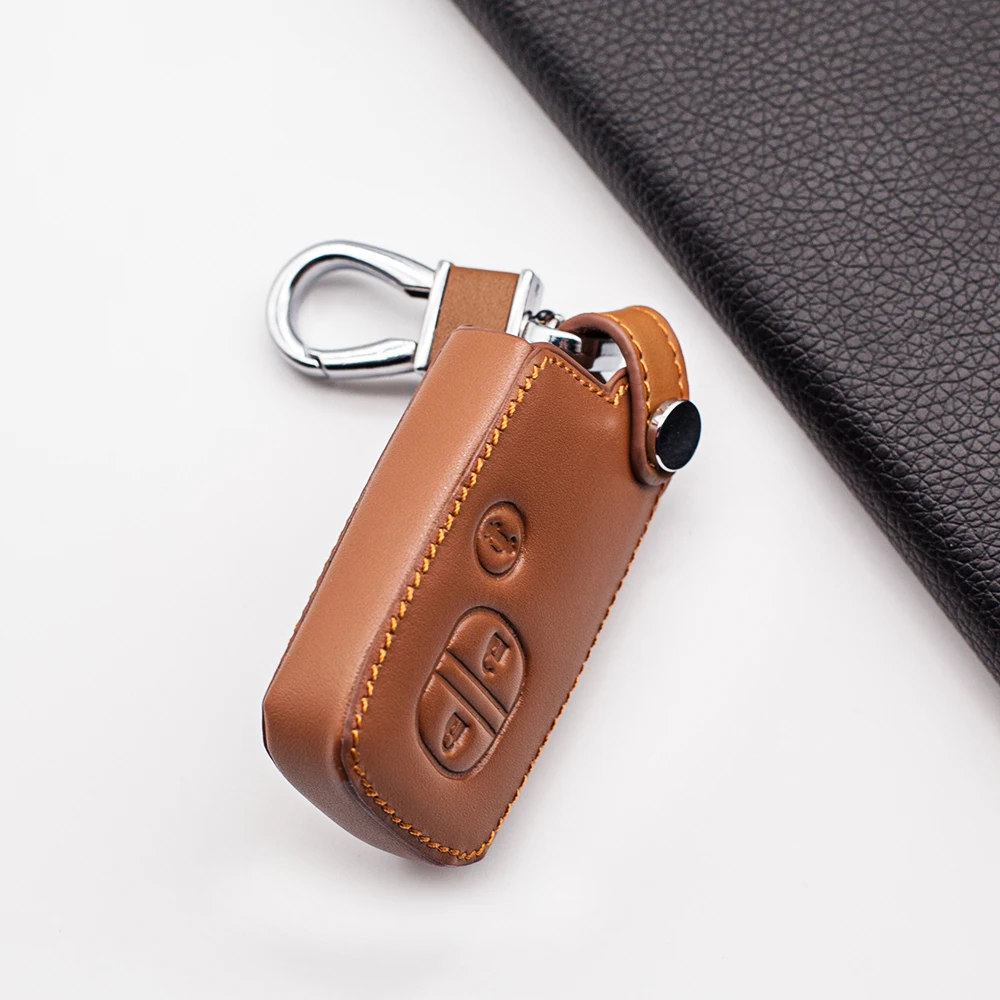 Carrying Leather Car Key Case Cover For Toyota Land Cruiser Prado 150 Camry Prius Crown For Subaru Foreste XV Keychain Holder