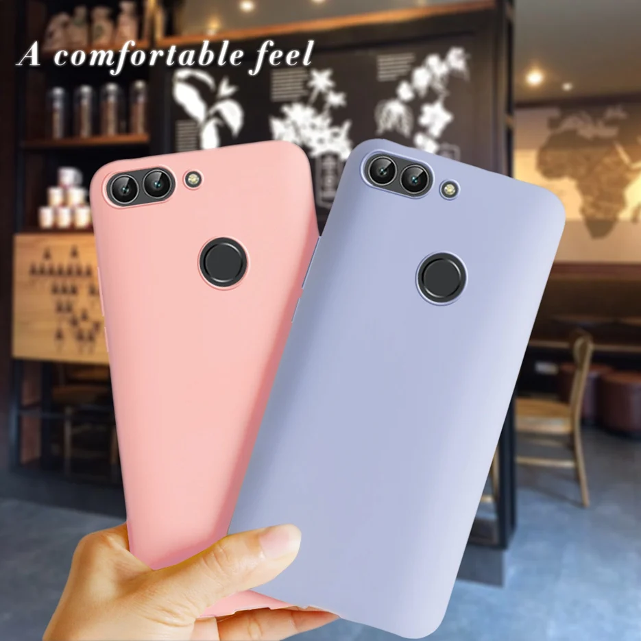 Funda 화웨이 P 스마트 케이스 TPU 소프트 실리콘 캔디 컬러 뒷면 커버 전화 케이스 화웨이 P 스마트 커버 FIG-LX1 Psmart 범퍼