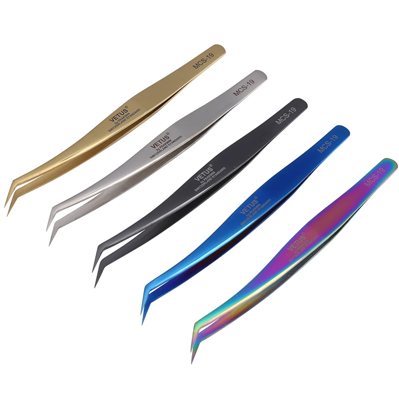 

High Precision VETUS Tweezers Pincet Pinzette MCS-19 Series Stainless Steel Tweezer Precision Clamps Tools