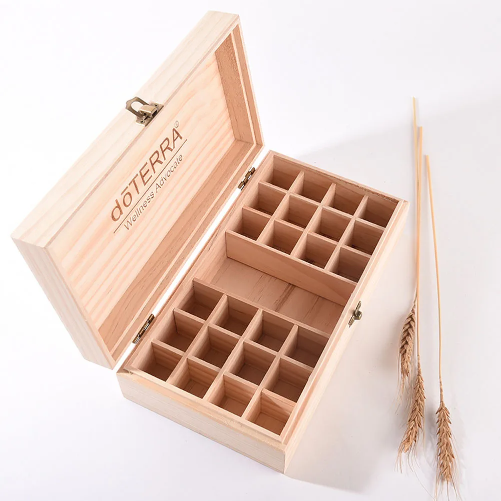 11/18/25/30 Grids Wooden Storage Box Organizer For Essential Oil Carrying Case Aromatherapy Container Jewelry Storage Box