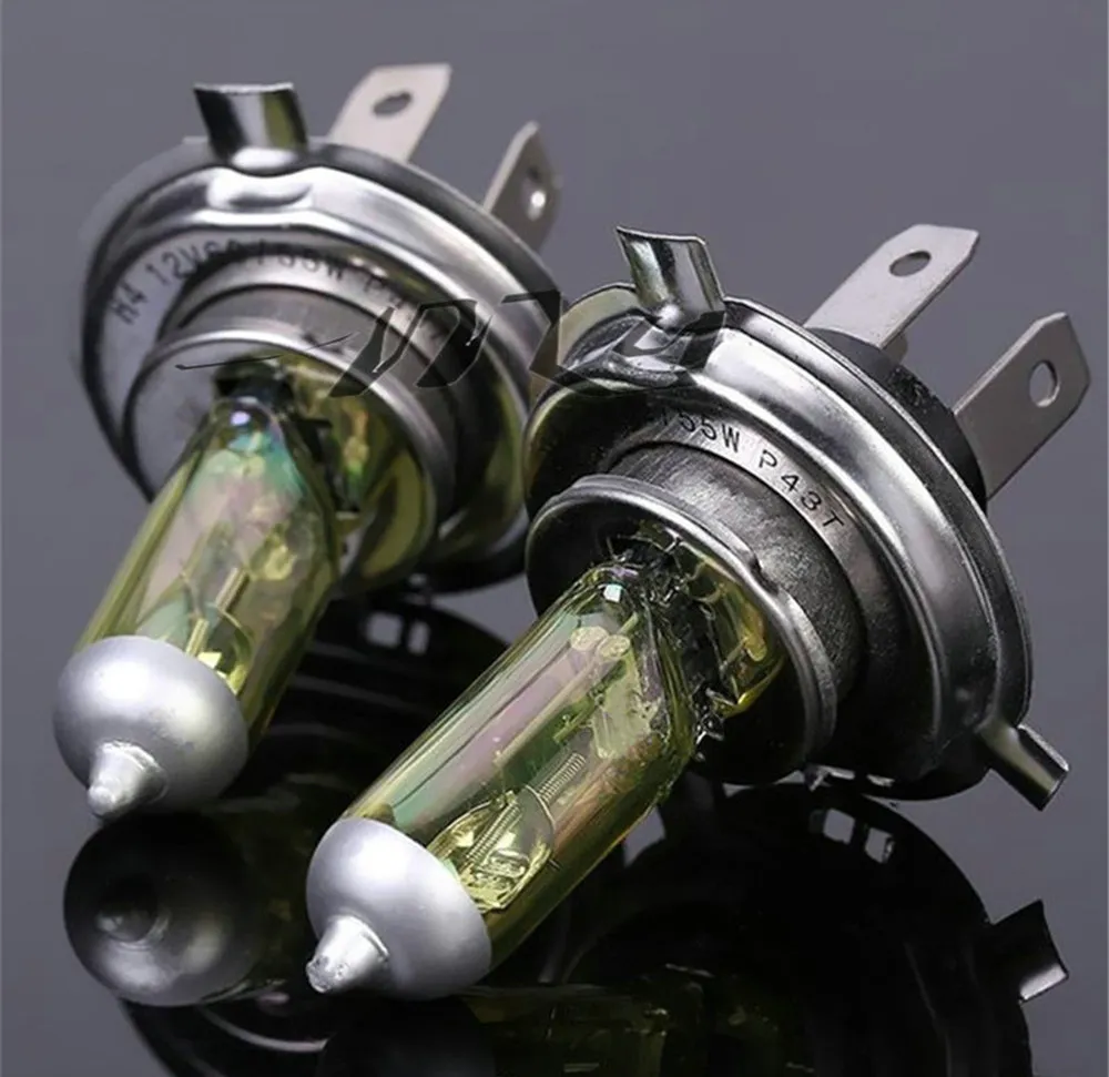 2pcs  H4 55W 12V Yellow Fog Lights Halogen Bulb High Power Headlight Lamp Car Light Source parking Head auto 60/55W 3000K