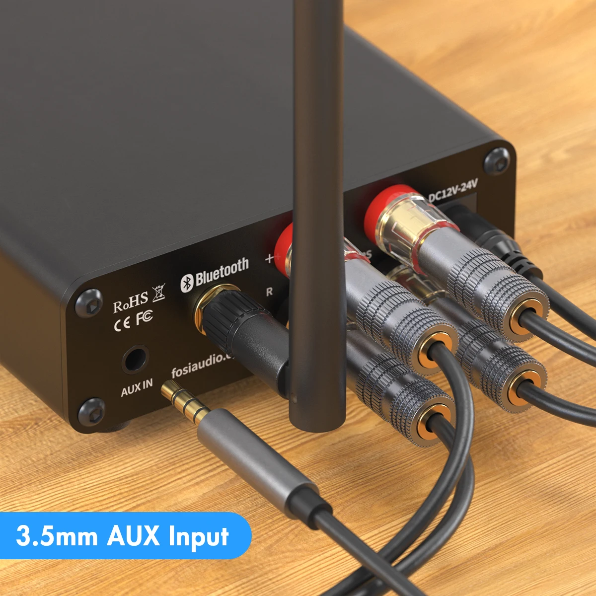 Fosi Audio BT10A Mini-Bluetooth-Verstärker, 2-Kanal-Verstärker für Heimlautsprecher, Höhen- und Bässe, HiFi-Stereo-Sound-Verstärker, 50 W x 2 – Detail 6