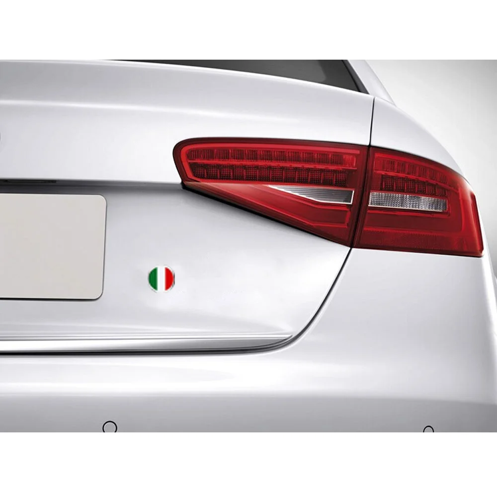 DSYCAR 2Pcs/Pair Car 3D Metal Italy Flag Emblem Badge Decals Sticker Car Exterior Accessories