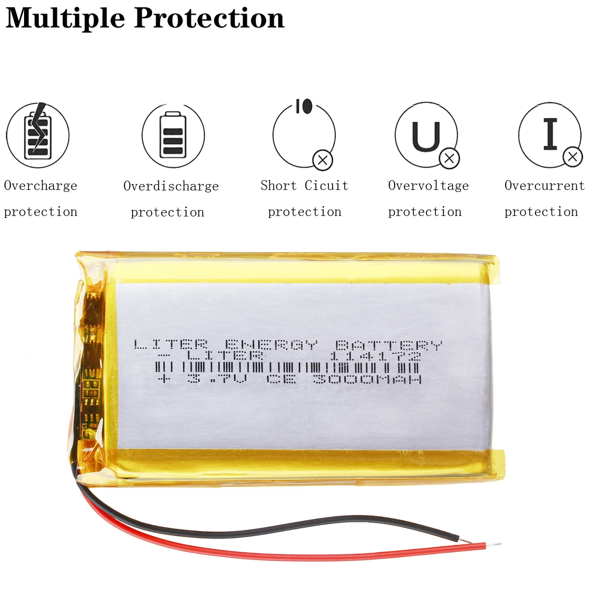 نوعية جيدة 3.7 فولت ، 3000mAH 114172 بوليمر ليثيوم أيون/بطارية ليثيوم أيون للكمبيوتر اللوحي البنك ، ونظام تحديد المواقع ، mp3 ، mp4