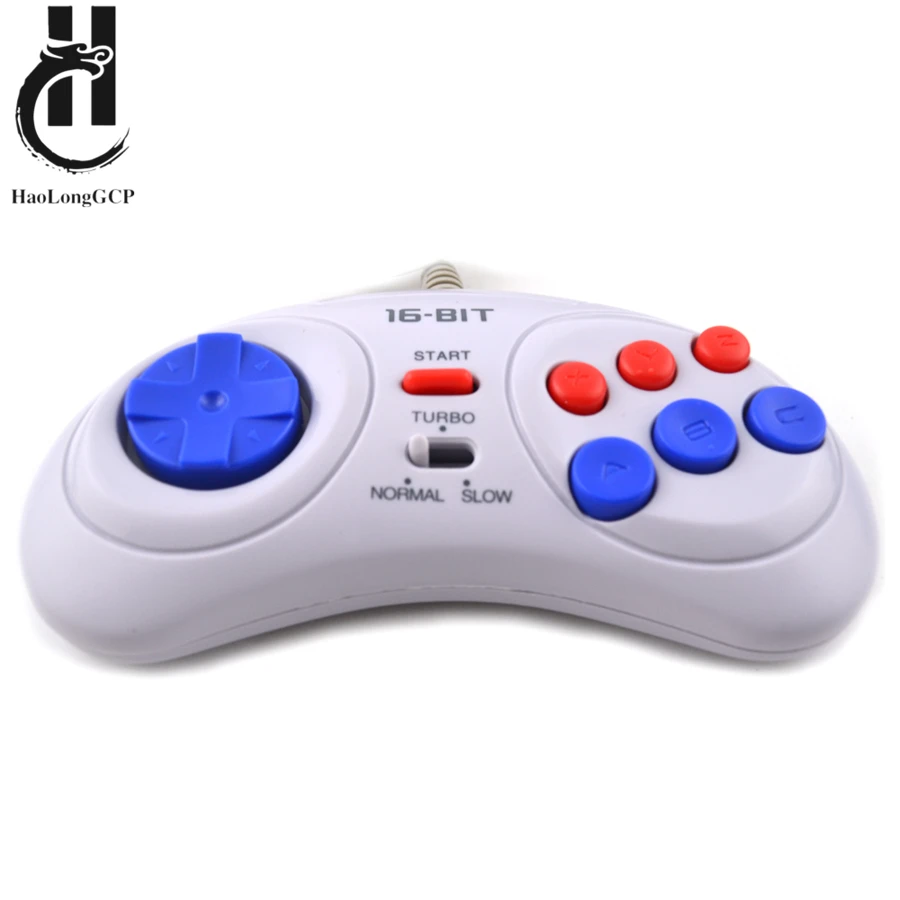 Free Shipping 1/2pcs Wired Game Controller for SEGA Genesis 6 Button Gamepad for SEGA Mega Drive 16 bit video game console