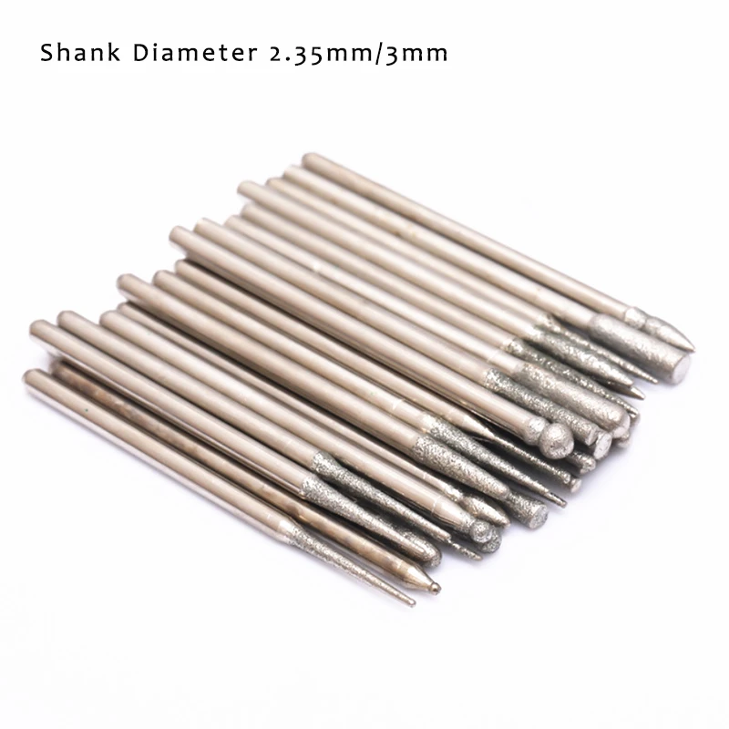 Dremel Power Tools Accessories 30Pcs 2.35mm/3mm Drill Bits Diamond Burs Grinding Wheel Abrasive Shank Wood Stone Engraving