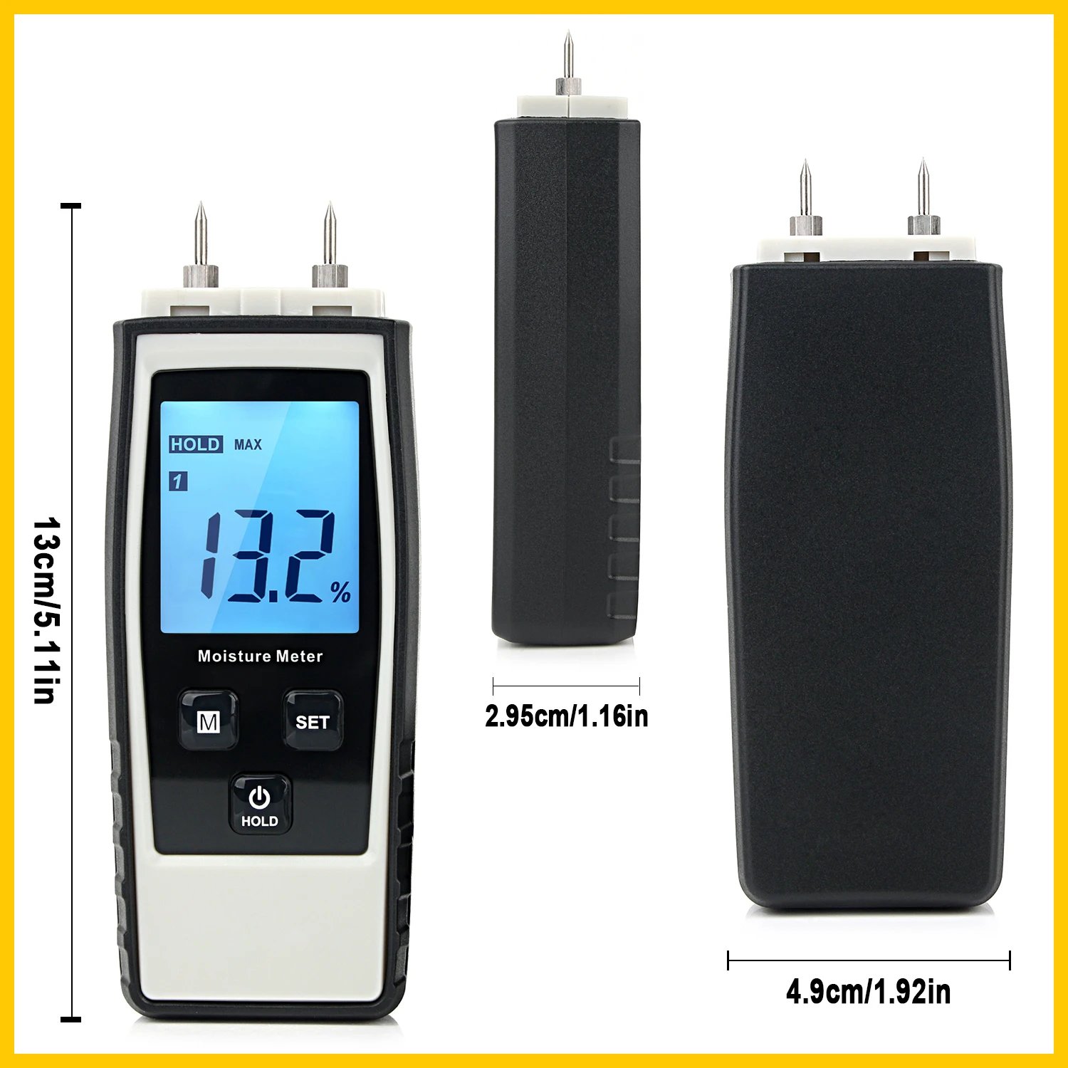 RZ Moisture Meter Digital Wood Moisture Meter 0-80% Wood Working Tester Measuring tool RZ660