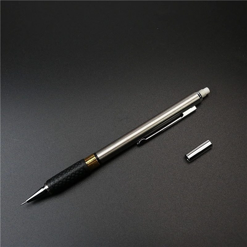 Rubber non-slip metal mechanical pencil Stainless steel penholder 0.5mm 0.7mm 0.9mm 2B black Pencil lead