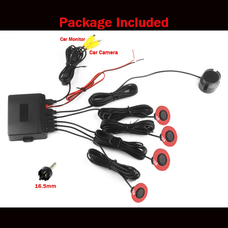 OOWLIVEE Parktronic 16.5mm Flat Car Parking Sensor Step Speaker Car Detector System Car Detector Alarm Video Parkmaster Jalousie