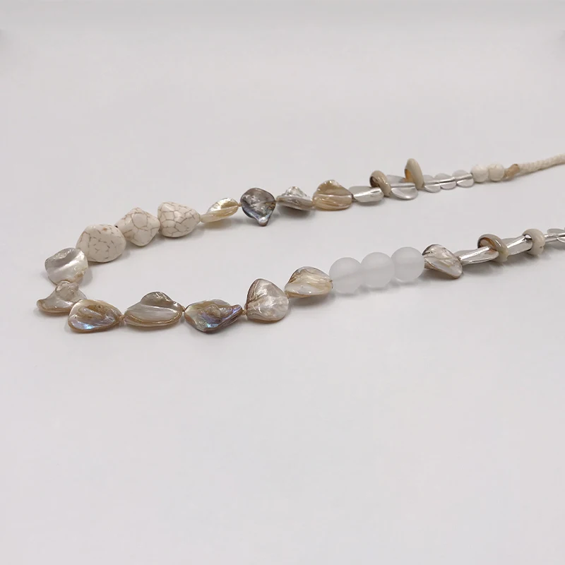 Suekees Goth Fashion Jewelry Sweater Chain Long Necklace Vintage Nature Shell Resin&Alloy Beads Necklace for Women Accessories