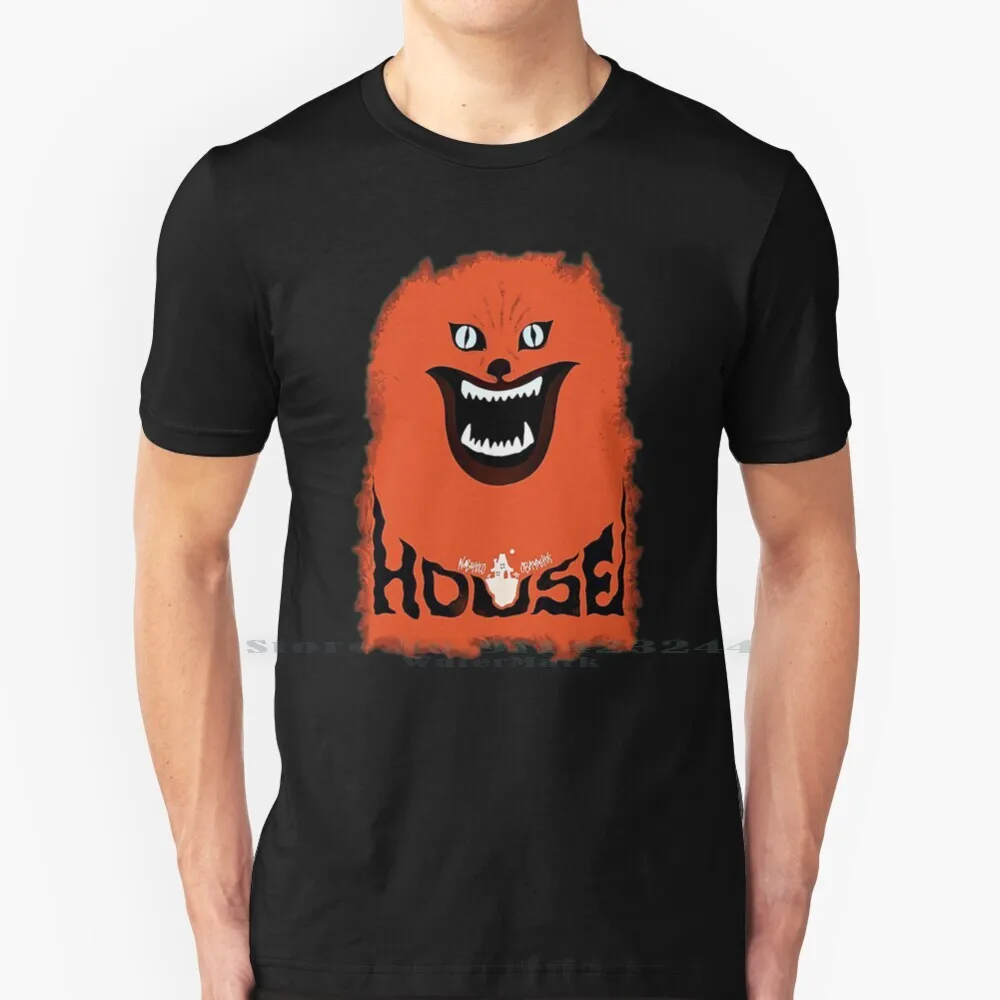 House ( Hausu )-Logo 100% Cotton T Shirt Psychedelic Abstract Surrealisitic Surrealism Horror Film 1977 Bizarre Cult Hausu