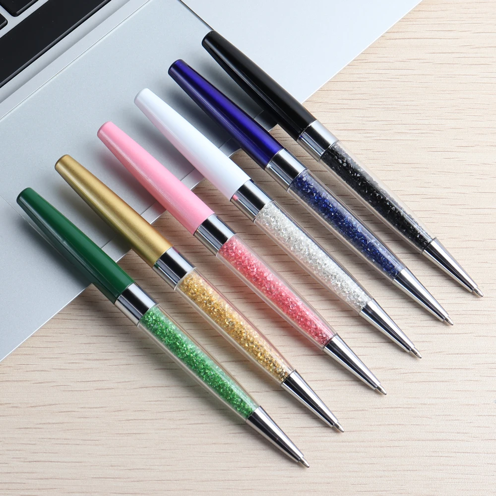 3/20 Pcs/Set Crystal Ballpoint Pen Stationery Office School Supply Spinning Metal High Quality Luxury Roller Gift Crystal Pens