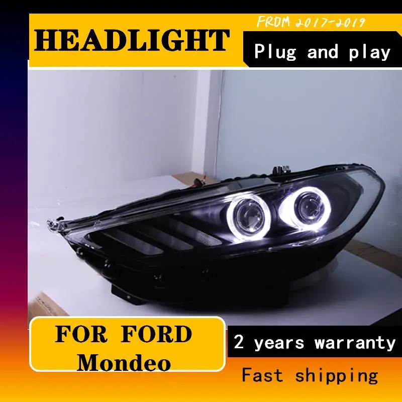 Car Styling For Ford Mondeo 2017 Headlights Mondeo LED Headlight DRL Hid Bi Xenon Beam Lens Flash Straight Yellow Turning