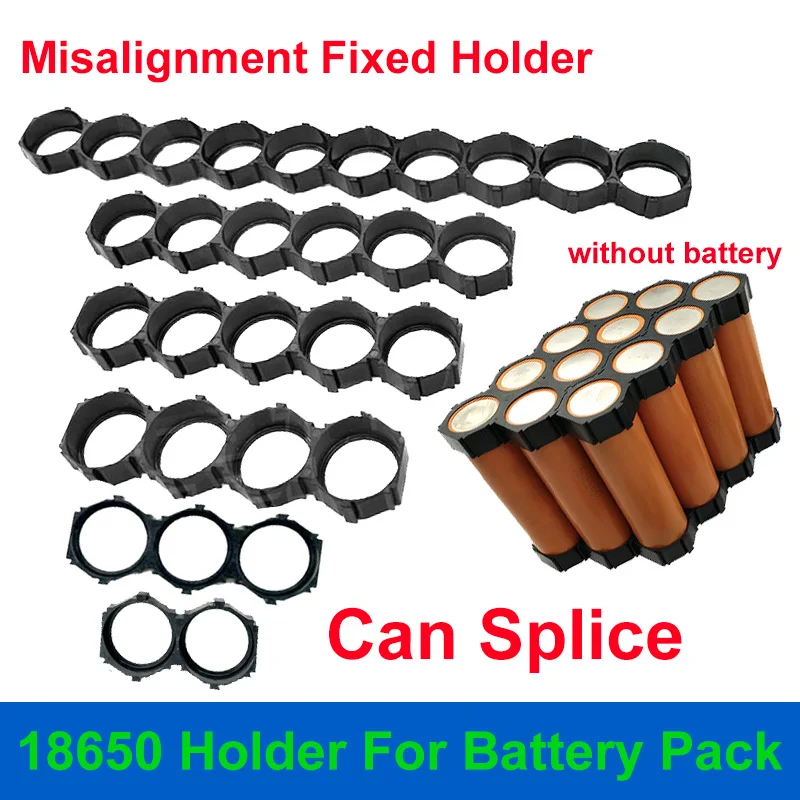 

18650 Holder Misalignment Fixed Bracket Misaligned Can Be Spliced Support for DIY 18500 18450 Cell LiFePO4 Lithium Battery Pack