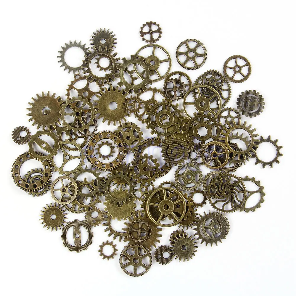 20Pcs Bronze Watch Parts Steampunk Cyberpunk Cogs Gears DIY Jewelry Craft Fashionable Personalize