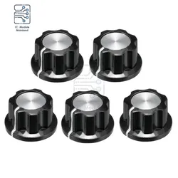 5-10PCS/Lot 19.5x11.5mm 6mm Diameter Shaft Silver Tone Top Potentiometer Volume Control Rotary Knobs MF-A01 Guitar Volume Knob