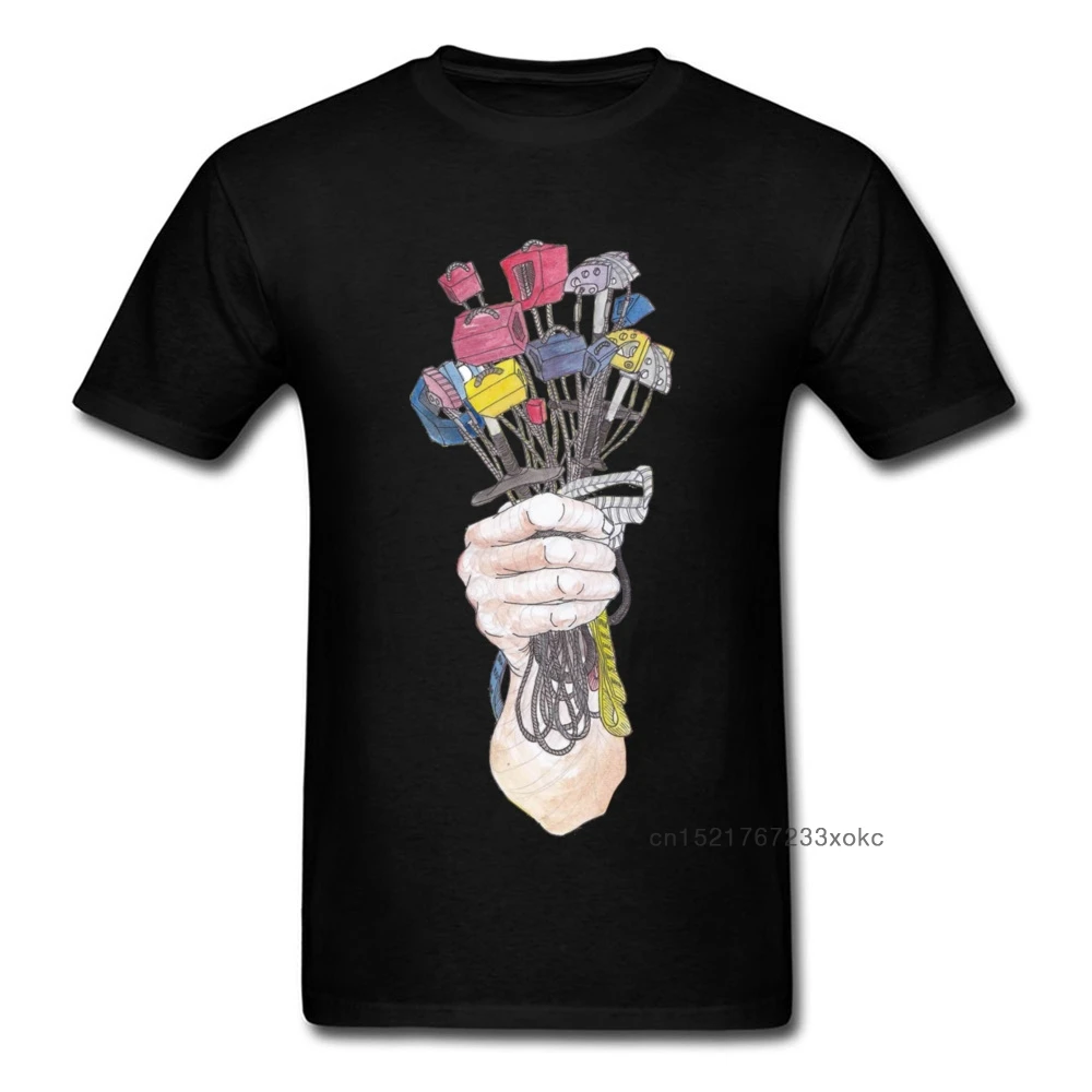 Flowers Of The Dolomite 2024 Strange Thing Black T-shirt Men Cotton T Shirts O Neck Hand Painting Summer Clothes Novelty