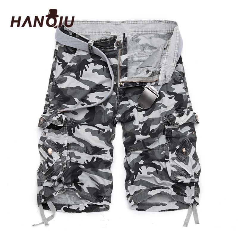 2023 New Camouflage Loose Cargo Shorts Men Cool Summer Military Camo Short Pants vendita calda Homme Cargo Shorts No belt