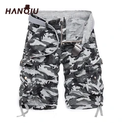 2025 New Camouflage Loose Cargo Shorts Men Cool Summer Military Camo Short Pants Hot Sale Homme Cargo Shorts No belt