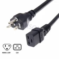 Us Nema 5-20P Iec C19 Sjt Cavo di Alimentazione 20A 125V Americano Heavy-Duty Del Computer cavo di Estensione 12AWG Linea di Alimentazione 1.8 M (6ft)