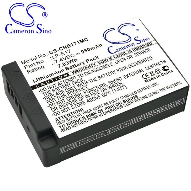 CameronSino Battery for Saramonic VmicLink5 RX+ VmicLink5 TX+ VmicLink5 TX VmicLink5 Systems fits Canon LP-E17 camera battery