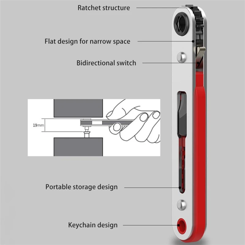 BROPPE Two-way Magnetic Ratchet Wrench 1/4\