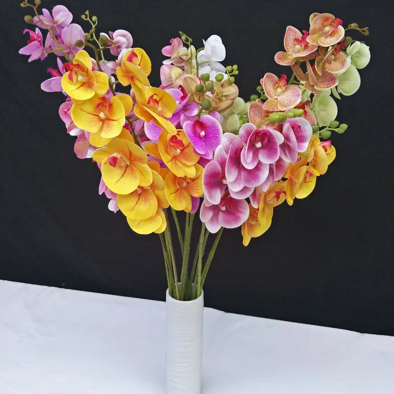 7-9 Head Simulation  Flower Artificial Butterfly Orchid 3D Print Home Wedding Party Christmas Nordic Decor Center pieces