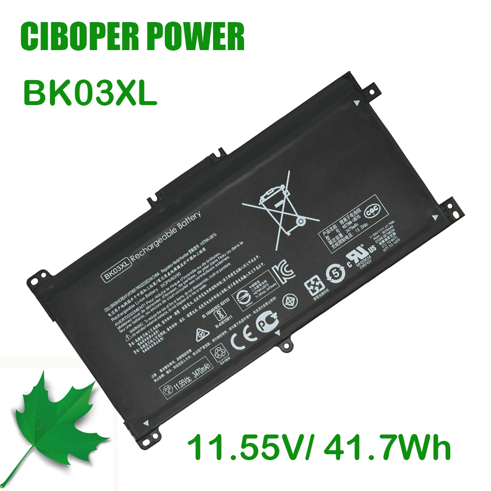 CP Laptop Battery BK03XL 11.55V 41.7Wh For Pavilion X360 14 14m 14-BA033TX 14-ba001ns HSTNN-LB7S HSTNN-UB7G TPN-W125 916366-541