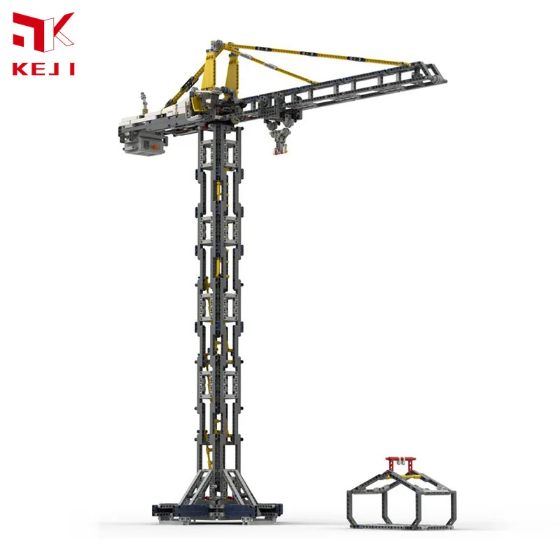 KEJI MOC-25729 RC Remote Control Tower Crane Engineering Vehicle Building Block Bricks Kit DIY Toy Christmas Gift