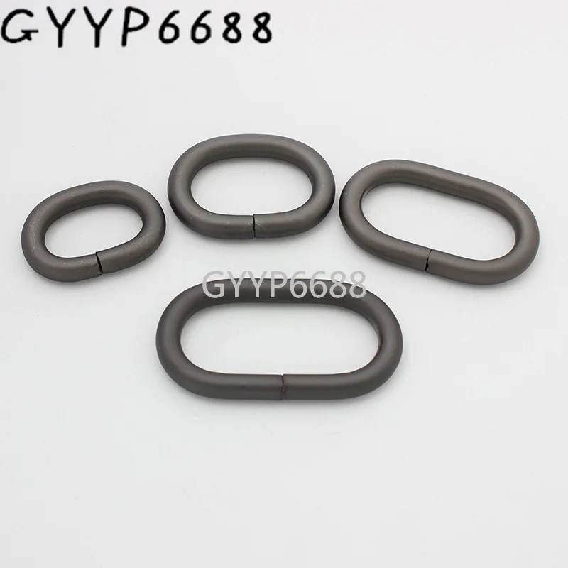 10-30-100 pieces 4 size 20 25 32 38mm metal matte gun oval rings for purse O-ring shoulderbag strap accessories