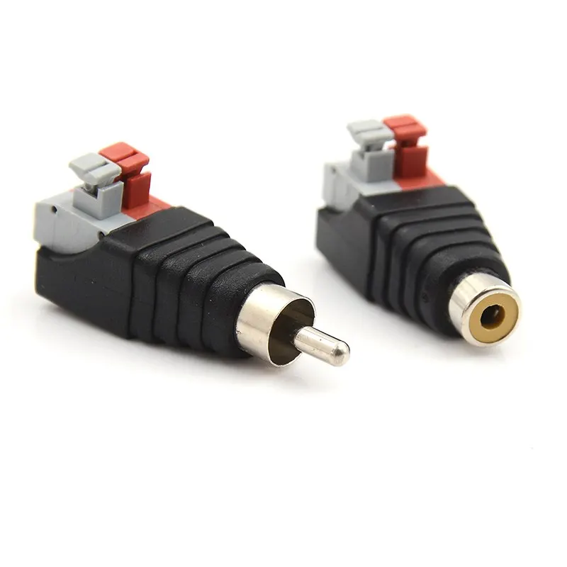 5PCS Speaker RCA Connector Universal Wire A/V Cable to Audio Female Male RCA Adapter Jack Press Plug Cabe for Audio Cable