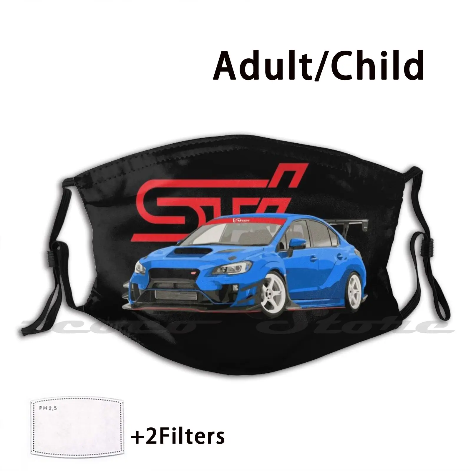 Varis Vab Vag World Rally Blue Advan Custom Pattern Washable Filter Pm2.5 Adult Kids Mask Sti Wrx Wrx Sti Sportscar Evo Rally