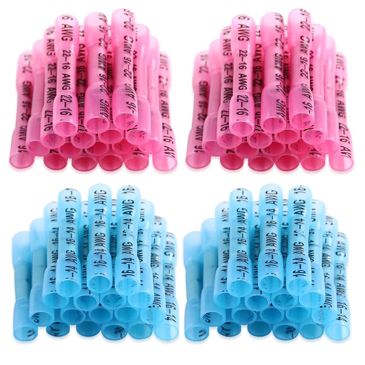 500/400/300/200/150/100X Red+Blue Waterproof Heat Shrink Butt Connectors Electrical Wire Splice Cable Crimp Terminals Connector