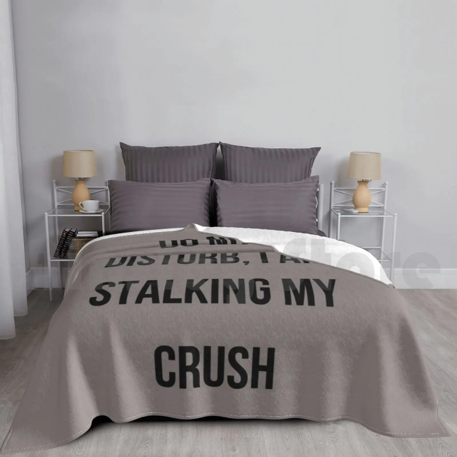 Stalker Blanket For Sofa Bed Travel Sarcasm Funny Humor Stalking Sarcastic Meme Joke Text Irony Witty Black