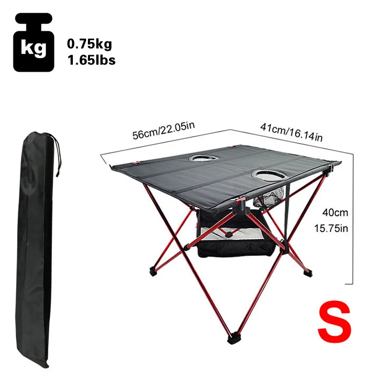 Lightweight Portable Oxford Cloth Waterproof  Folding Table with Cup Holders for Camping,Hiking&Picnic