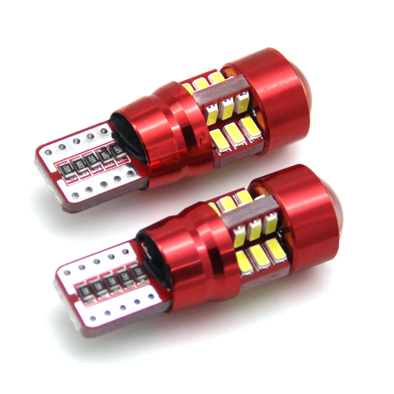 

200pcs T10 194 W5W 168 175 Led Bulbs 3014 27SMD Lens LED Canbus Error Free Sidemarker Clearance Lights Dome Map Door Rear Lamp