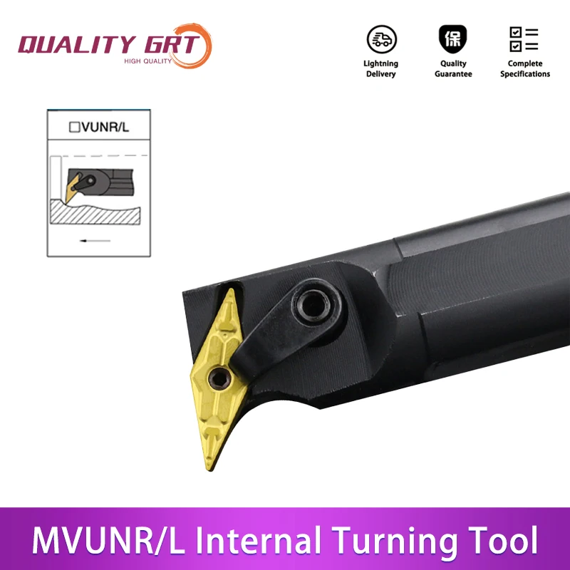 Q.Grt S20R-MVUNR16 S25S-MVUNR16 Internal Turning Tool Holder Carbide Inserts VNMG MVUNR/L CNC Lathe Cutting Tools