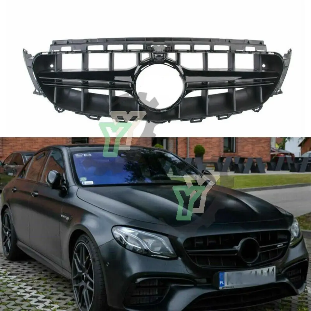 

Car modified front bumper grille E63S style for Mercedes-Benz E-Class W213 Sport E250 E300 E350 E400 2016-2019 with camera