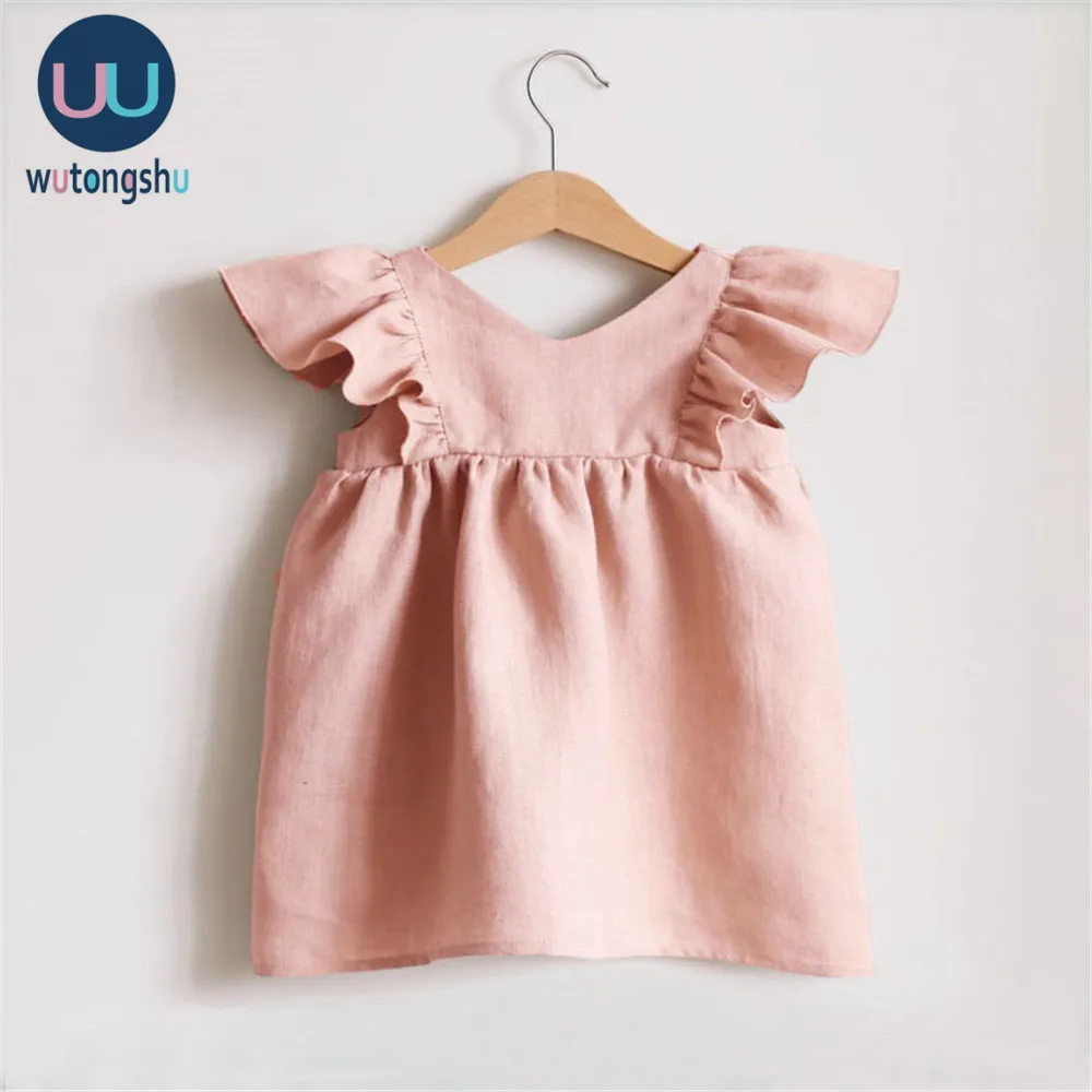 Baby Girl Clothes Sets 0-2Y Newborn Toddler Kids Ruffles Sleeveless Tops Shorts Pants Summer Solid Casual Cotton Baby Outfits