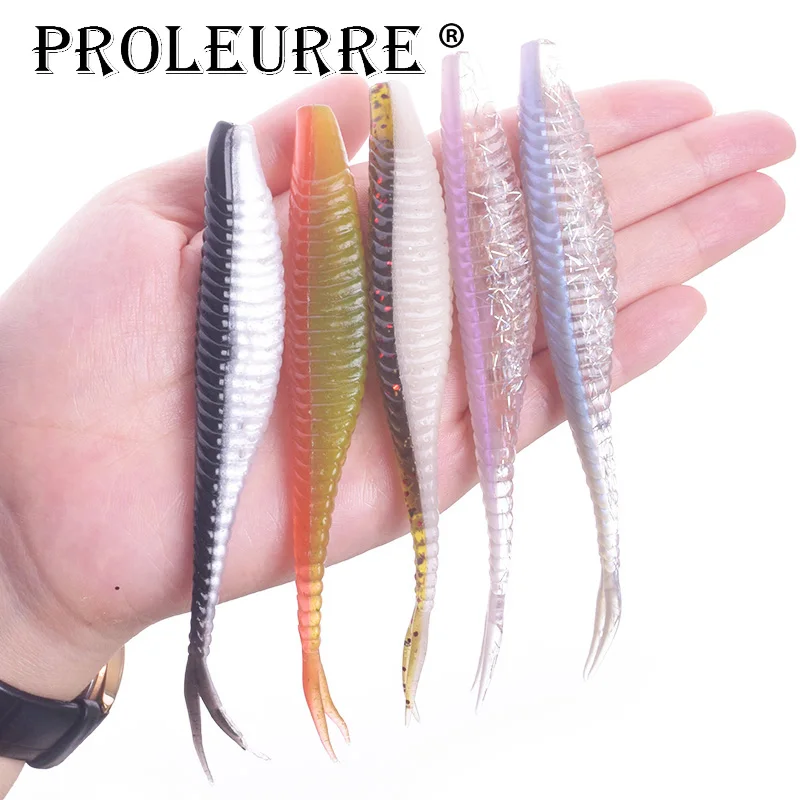 5pcs/lot Floating Water Fishing Lures 12cm 7g Fork tail Soft Bait Swimbaits Jig Head Soft Lure Fly Fishing Bait Artificial Lure