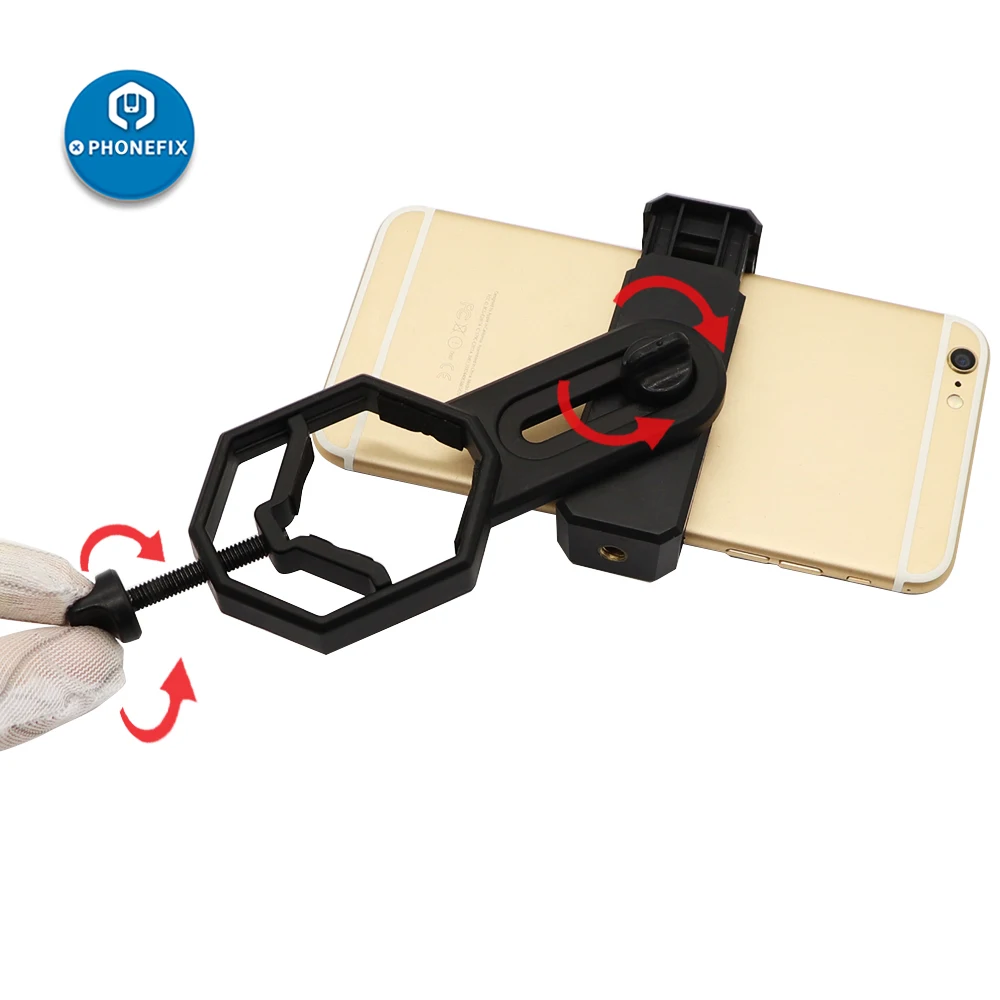 Imagem -05 - Adaptador Universal para Celular Clipe de Montagem Microscópio Trinocular Telescópio Suporte Ajustável para Smartphone para Captura de Imagem e Vídeo