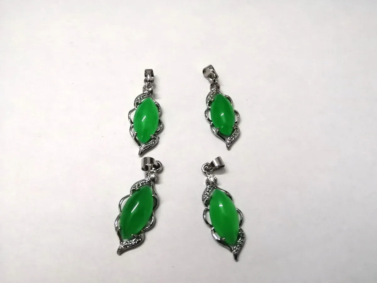 

4PCS Wholesale Asian Natural Green Jade Jewelry Pendants