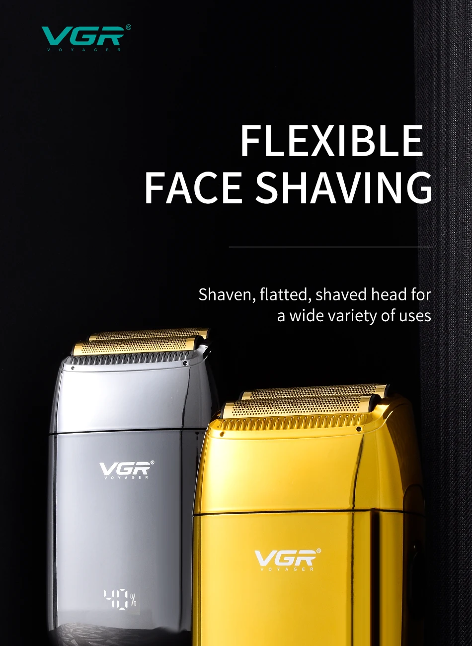 VGR 399 rasoio elettrico cura personale USB Mini rasoio ricaricabile portatile custodia in pelle interamente in metallo alternativa V399