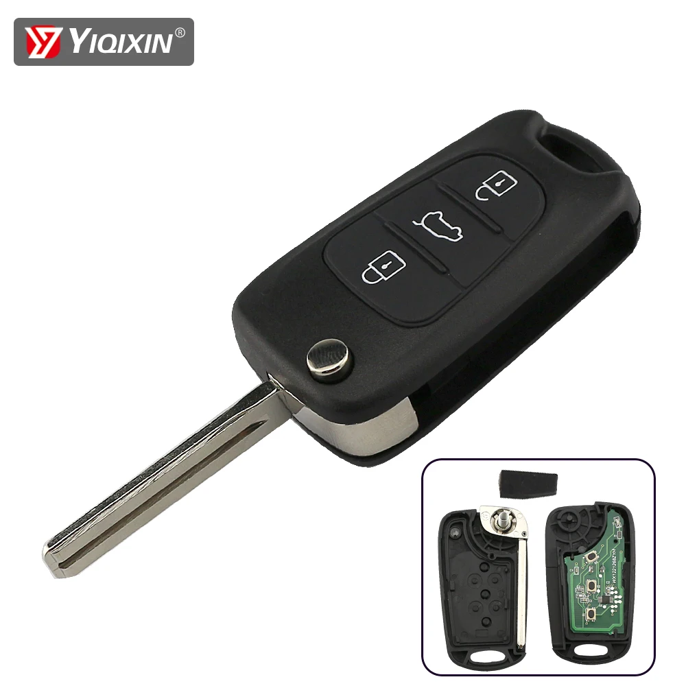 

YIQIXIN 3 Buttons Flip Folding Remote Auto Car Key For Hyundai I30 IX35 ELANTRA Tucson SONATA NF 433Mhz ASK ID46 Chip