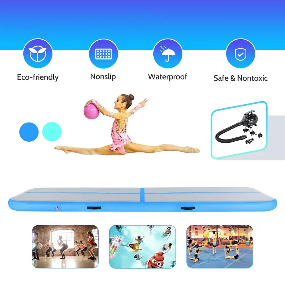 Inflatable Airtrack Air Mat Tumble Track Big Size 6-8M With Pump Gymnastics Mat for Home, Best for Gymnastics, Cheerleading Yoga